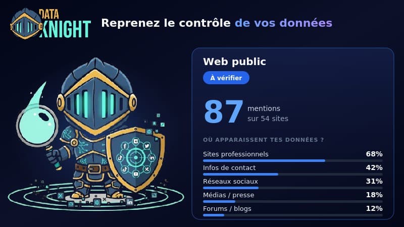 Bilan — Web public : mentions sur les sites et répartition par type de source